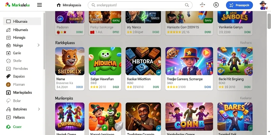 Tampilan awal aplikasi JKTGAME yang menarik.